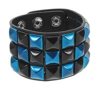 Healeved Unisex Punk Studded Bracelet Made of Comfortable Artificial Leather with Studded Rivets Cuff Bangle for Riding and Casual Occasions, Edgy Goth Rock Wristband for Men and Women