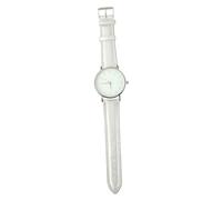 Healeved Unisex Wristwatch Pu Material Silver Retro Fashionable Creative Design Lightweight Precise Timekeeping Glass Surface Suitable for Wedding and Anniversary