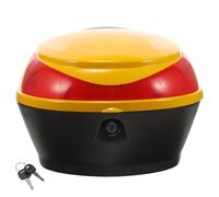 Healeved Universal Small Motorcycle Tail Box Scooter Trunk Rear Storage Case Yellow Compact Tool Storage Box for Motorbike Luggage and Helmet Carry