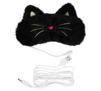 Healeved USB Heated Sleep Eye Patch Black Velvet Adjustable Buckle Sleep Mask for Home Use Heat Therapy to Eye Fatigue and Blackout