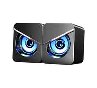 Healeved USB Powered and Double Speakers Desktop Computer Speakers with Shocking Heavy Bass Abs Material Wired Sound Box for Office, Gaming and Home Use, Compatible with Laptop and