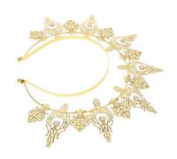 Healeved Vintage Alloy Bridal Headband with Pearls, Bold and Extravagant Crown Hair Accessory for Bridesmaid at Weddings and Proms