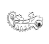 Healeved Vintage Hollow Chameleon Metal Brooch with Secure Pin Clasp Artistic Wildlife Lapel Pin for Women and Men Stylish Animal Accessory for Suits Sweaters Cloaks and Parties