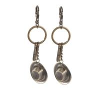 Healeved Vintage-inspired Cowboy Hat Keychain 2pcs Set Zinc Alloy Practical Key Fob Holder Suitable for Daily Life and Western Party Favour Accessories