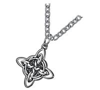 Healeved Vintage Knot Necklace for Men and Women Antique Silver Stainless Steel Pendant Jewelry Endless Love Symbol Special Occasions