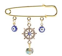 Healeved Vintage Lapel Pin Buckle Evil Eye Brooch Pin Unique Alloy Brooch for Women Eye-catching Charm Accessory Light Weight Daily Life 1.97x1.97x0.20in