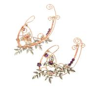 Healeved Vintage Leaf Fairy Ear Cuffs Earring Cuffs for Women Non Piercing Fashion Ear Wraps Earrings for Elf Costume