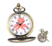 Healeved Vintage Mechanical Octopus Pocket Watch Retro Hanging Antique Men’s Watch with Chain and Daily Use