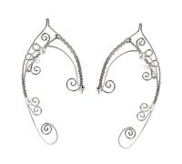 Healeved Vintage Non-piercing Ear Cuff Clip Earrings for Women and Men Handmade Copper Ear Jewelry with Curvy Elf Design Comfortable Adult Clip Earrings for Christmas and Special Occasions