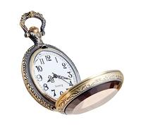 Healeved Vintage Pocket Watch and Easy Time Setting Quartz Movement with Large Dial Design Lightweight Zinc Alloy and Glass Construction with Chain for Men for Daily Use and Giving