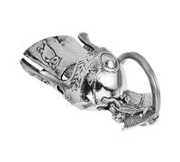 Healeved Vintage Roman Helmet Keychain Metal Cycling Bell Lightweight Portable Hanging Backpack Decor for Outdoor Travel Key Ring History Lovers