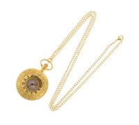 Healeved Vintage Roman Number Pocket Watch Chain Retro Decorative Pocket Watch for Men Gold Tone Flip Cover Small Size Classic Style
