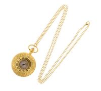 Healeved Vintage Roman Number Pocket Watch for Men Women Antique Embossed Double Display Flip Cover Lightweight Portable Timepiece with Chain Retro Style Accessory for All Ages