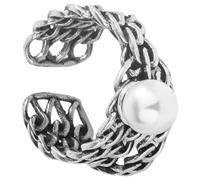Healeved Vintage Style Ladies Rings Adjustable Metal-tone Beaded Statement Ring Lightweight and Safe to Skin for Holiday and Workplace Wear