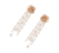 Healeved Vintage Tassel Pearl Earrings Elegant Party Long Dangly Delicate Ear Pendant Decoration for Women