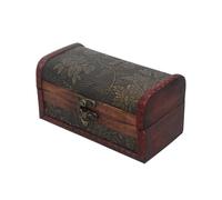 Healeved Vintage Wooden Decorative Box Sturdy Storage Box Jewelry Storage Container Orange Chic Unique Design for Desktop Finishing