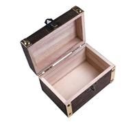 Healeved Vintage Wooden Treasure Chest Box with Lid Decorative Pirate-themed Storage for Jewelry Trinkets and Party Props Small Rustic Keepsake Organizer for Performances and Home Decor