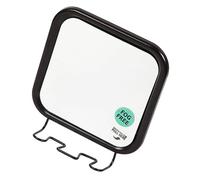 Healeved Wall-mounted Bathroom Vanity Mirror with Suction Hooks Fogless Shaving and Cosmetic Mirror Black Square Design for Bathroom Porch Salon and Gallery Walls