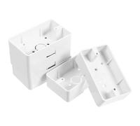 Healeved Wall Socket Box Sturdy Wall Mounted Junction Box 5pcs White Abs with Break-out Openings for Cables, Surface Mount Installation, Suitable for Home and Open Office Environments