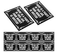 Healeved Waterproof Tipping Stickers 10pcs Black White Tip Jar Labels for Cafes Bars Restaurants Kitchen Decals Funny “Your Money is Invited” Message
