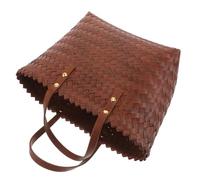 Healeved Weaving Shopping Tote Handbags Beach Woven Bag Hand-woven Bag Light Brown