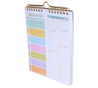 Healeved Weekly Meal Planner Notebook A5 Spring-bound Paper Notepad with Tear-off Grocery List for Portable Weekly Meal Planning and Grocery Tracking at Home or Office