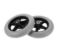 Healeved Wheelchair Front Wheels 2pcs 8-inch PVC Anti-Slip Casters Mobility Equipment Rollers Replacement for Rollator Walkers Senior Accessibility