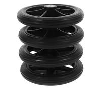 Healeved Wheelchair Front Wheels Replacement 7-inch Black Pu Solid Casters 4pcs Universal Wheelchair Accessories for Mobility Aids and Rollators