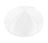 Healeved White Polyester Jewish Kippah Yarmulke Skullcap for Men Traditional Round Prayer Hat Portable Religious Headwear for Temple Events and Everyday Use
