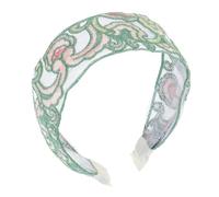 Healeved Wide Floral Embroidered Headband for Women and Sweet Gauze Hairband with Distinctive Flower Design Versatile Fashion Hair Accessory for Elegant Looks