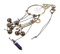Healeved Witch Bell Wind Chime to Disperse Negative Energy with Iron and Crystal Materials Ancient Style Decorative Hanging Wind Chime and Create a Relaxing Atmosphere for Door or Garden
