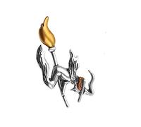 Healeved Witch Riding Broom Brooch Pin Chic Vintage Costume Decoration Small Women Party Banquet Accessories and Unique Breastpin