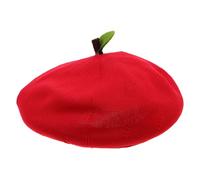 Healeved Women French Beret Hat with Leaf Accent Warm Artist Beanie Cap for Ladies Cute Lolita Cosplay Autumn Dress Up Classic Multifunctional Style for Gallery Visits and Social Gatherings