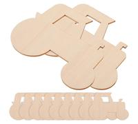 Healeved Wood Chips Wooden Slices Unfinished Tractor Shaped 20pcs with Smooth Beige Cultivating Hands-on Ability for Crafts and Graffiti