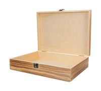 Healeved Wooden Cassette Tape Organizer Box with Vintage Elegance with Hinged Lid, Capacity for 36 Music Cassettes, Made of Pine Wood Protects Audio Tapes from Moisture, for Tabletop