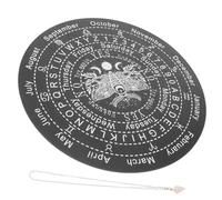 Healeved Wooden Divination Board Set with Black Number 10 Plate and Pink Crystal Pendulum, Divination Accessory for Witchcraft, Wiccan Altar Supplies and Metaphysical Meditation Tool