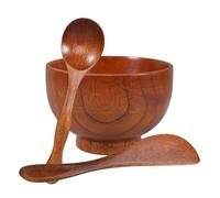 Healeved Wooden Facial Mask Mixing Bowl Set, and Spatula and Spoon for Smooth and Even Blending Natural Material Convenient Design, for DIY Face Mask and Salon Use
