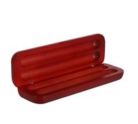 Healeved Wooden Fountain Pen Box Dual Slots for Office Home Study | Smooth Natural Grain, Elegant Red Exterior, Protects Two Writing Tools, Compact Storage for Collectors