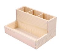 Healeved Wooden Makeup Organizer Box with Brush Holder and Jewelry Storage Case Multi-compartment Cosmetic Storage Box for Vanity Table Retro Style for Home and Travel