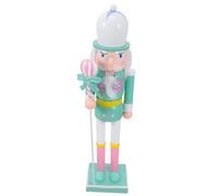 Healeved Wooden Nutcracker Soldier Ornament 38Cm Green Traditional Christmas Table Centerpiece Decor Holiday Nutcracker Figurine for Home and Party Decorations