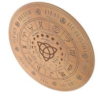 Healeved Wooden Pendulum Divination Board with Evil Eye Geometric Design Large Natural Wood Witch Altar Supply for Tarot Psychic and Astrology Enthusiasts