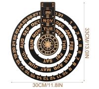 Healeved Wooden Perpetual Calendar and Easy Installation Hanging Ornament Made of with Delicate Details Decorative Wall Calendar for Wall Mounted Home and Office Decor
