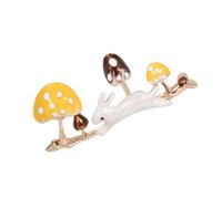 Healeved Yellow Mushroom Brooch Pin with Shiny Finish Made of Alloy Featuring a Delicate and Simple Design for Craft Projects and Handmade Accessories Suitable for Dress or Party Use