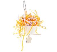 Healeved Yellow Wooden Parrot Hanging Chew for African Greys and Cockatiels, Multi-functional Bird that Promotes Emotional Activity and Relieves Stress, for Parrot Cage Entertainment