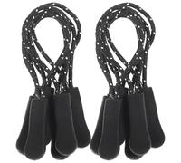 Healeved Zipper Pulls Replacement 50pcs TPU Black Zip Heads for Bags Coats Lightweight Reusable DIY Clothing Accessories