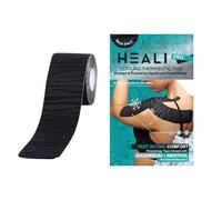 Heali Precut Kinesiology Tape Infused with Magnesium & Menthol - Roll - 20 Strips - 2" x 10" (5cm x 25cm) - Reduce Pain, Synthetic Silk, Latex Free, Last 4-7 Days - Black Tape with Black Zebra Design