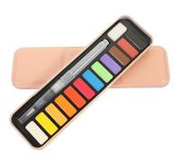 Healifty 1 Box Beginner Watercolor Paint Set for Students with Mixing Card | DIY Painting and Color Mixing, Plastic Sponge Iron Materials, Pink Finish, Creation and DIY Use