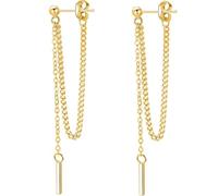 Healifty 1 Pair 925 Sterling Silver Bar Pendant Chain Tassel Drop Earrings for Women Minimalist Long Dangle Ear Jewelry Suitable for Daily Wear