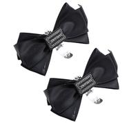 Healifty 1 Pair Detachable Black Bridal Shoe Buckles Decorative Shoe Buttons for Women Wedding Accessories