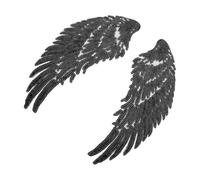 Healifty 1 Pair DIY Wings Applique Sequin Angel Wings Patch Polyester Iron-on Sew-on Cloth Bling Unique Fancy Decoration for DIY Lovers and Engagement Projects